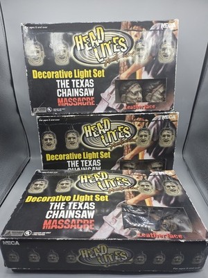 Lot of 3 - NECA TEXAS CHAINSAW MASSACRE HEADLITES LEATHERFACE Light Sets String