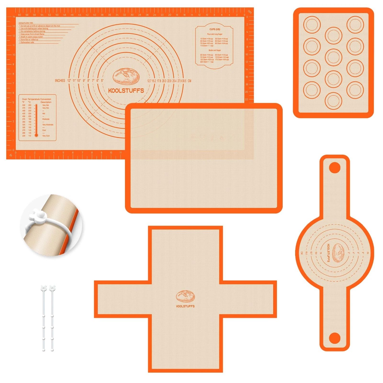 Silicone Baking Mat Set of 5, Nonstick Reusable Pastry Mat, Silicone Bread Sl...
Opens in a new wind