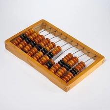 Soviet USSR Russian Vintage Dovetail Wood Wooden Abacus 1950s 12.75"h