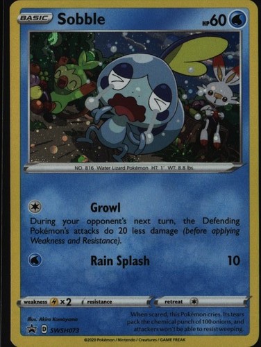 Sobble Promo SWSH Sword & Shield Promo Cards SWSH073 Water Holo Pokemon Card