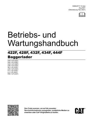 Caterpillar 422F 428F 432F 434F 444F Baggerlader Betriebsanleitung