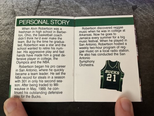 1990-91 NBA Hoops Collect-A-Books - Alvin Robertson - Picture 3 of 5