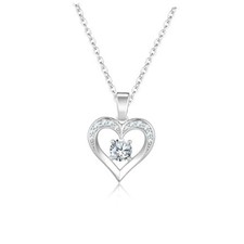 Silver Heart Necklace, Dainty 14K Gold/Silver Plated silver heart necklace