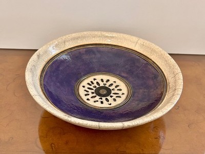 Raku Fired Ceramic Bowl Signed by Richella 1994