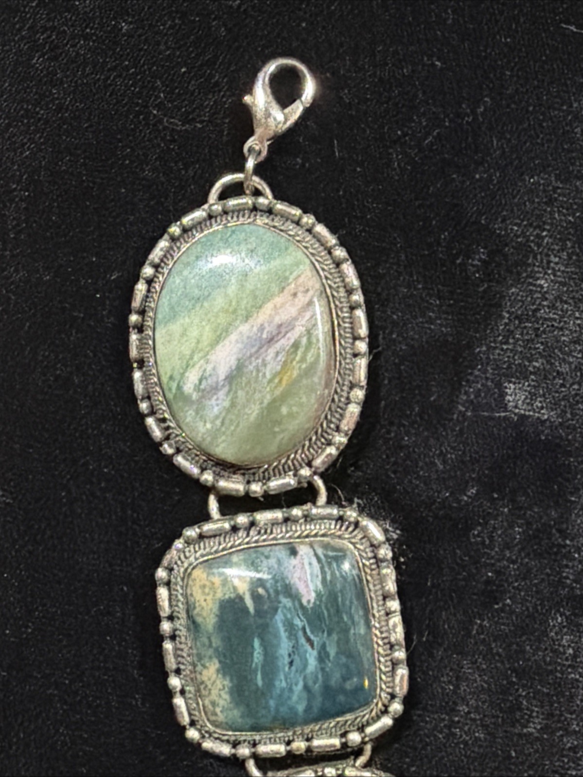 Vintage Multi-Stone Statement Bezeled Silver-tone… - image 15