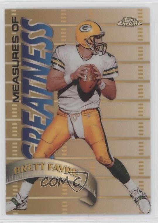 1998 Topps Chrome Measures of Greatness Refractor Brett Favre #MG15 HOF 02b5