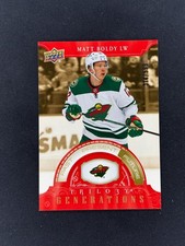 2022-23 UD Trilogy Matt Boldy Generations Red /599 RC #TG-19C Wild Rookie