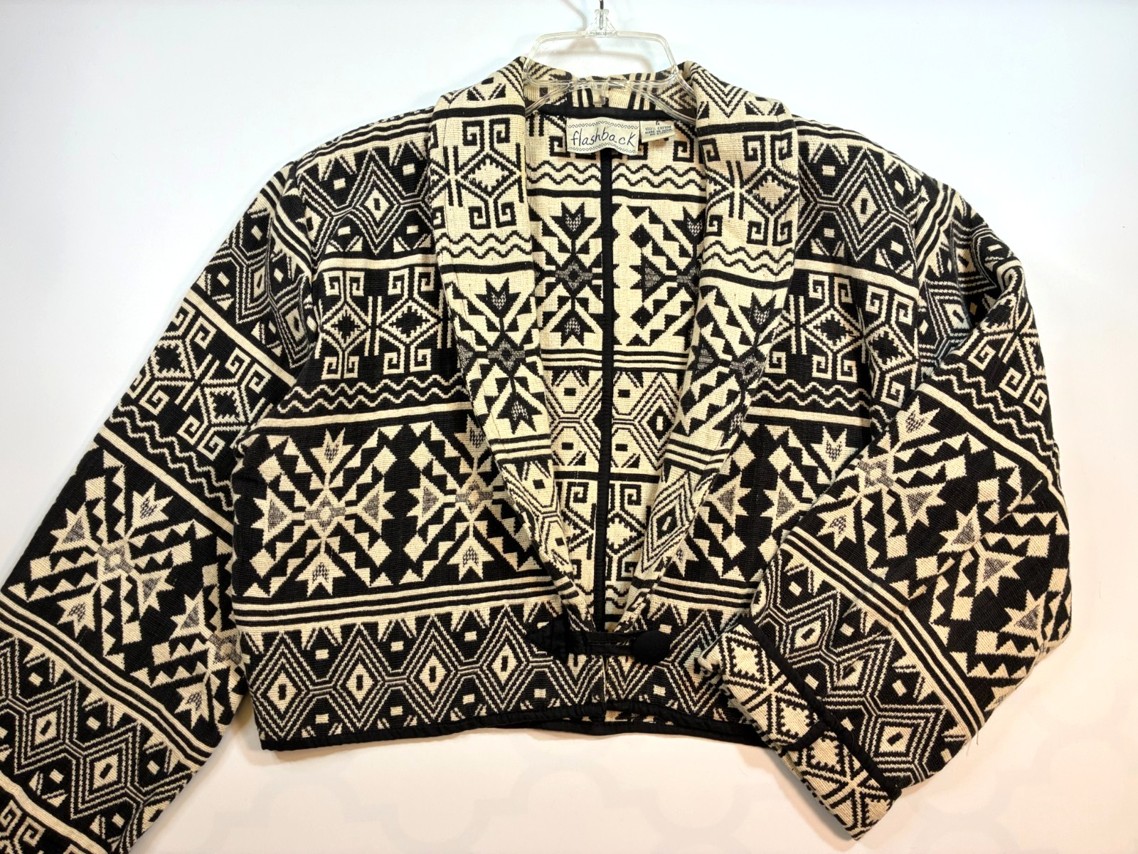 Flashback AZTEC TAPESTRY CROPPED JACKET Medium Bl… - image 6