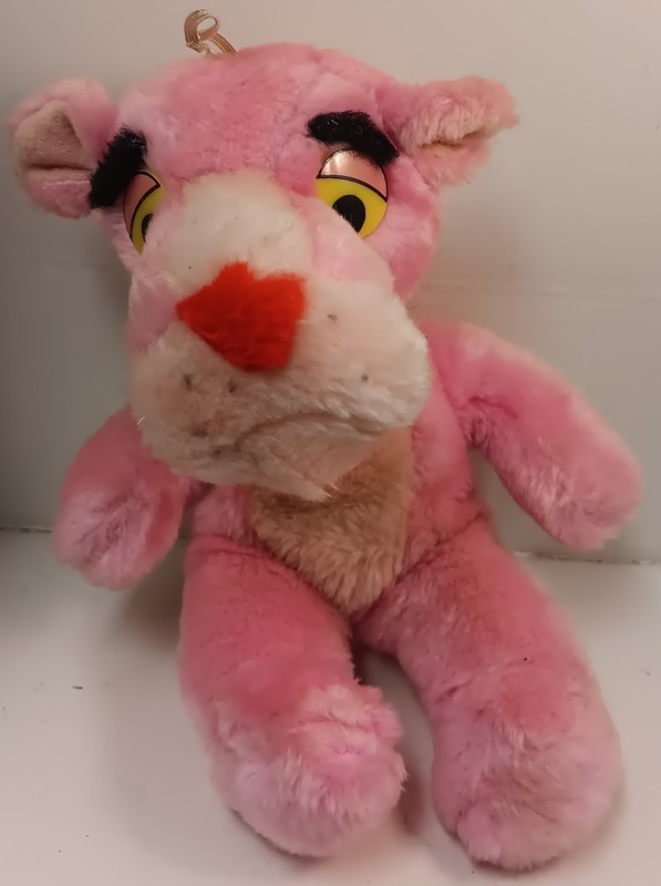 Vintage 1980 Pink Panther Stuffed Plush Toy 10" VTG