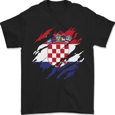 Camiseta Hombre 5000 Algodón 100% Jersey Mangas Cortas Bandera Croacia