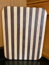 Wood Cutting Board Walnut & Hickory 16x12 Made in USA