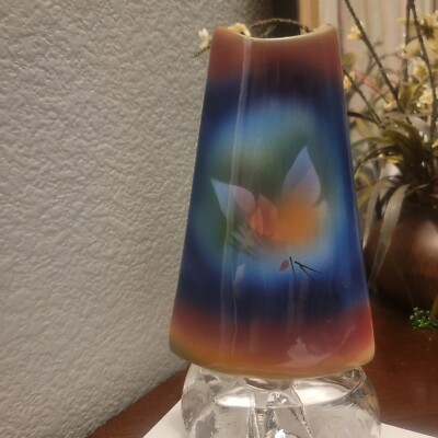Vtg Judith Stiles 9'' Studio Pottery Vibrant Colors MCM Vase