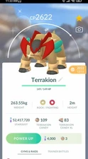 Pokemon Shiny Terrakion -TRA'DE 1 mill Dust (Unregistered) GO- Read Description