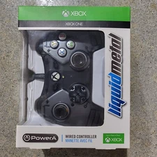 New Power A Xbox One Official Licensed Liquid Metal Wired Controller Black