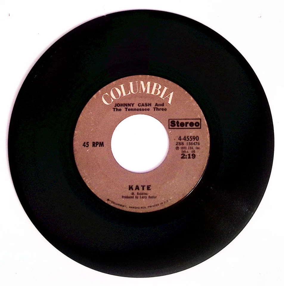 JOHNNY CASH THE MIRACLE MAN/KATE COLUMBIA RECORDS VINYL 45 70-61 - Image 3 of 3