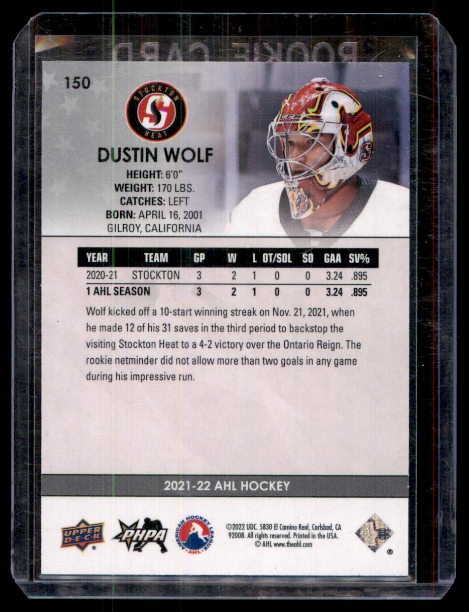Dustin Wolf 202122 UD Exclusives Star Rookie /100 (MA2) 150 Stockton Heat eBay