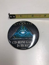 Vintage Disney Atlantis Blockbuster Video DVD Promo Ad Pinback N4