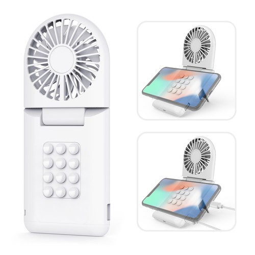 Mini Handheld Face Fan Power Bank USB 
