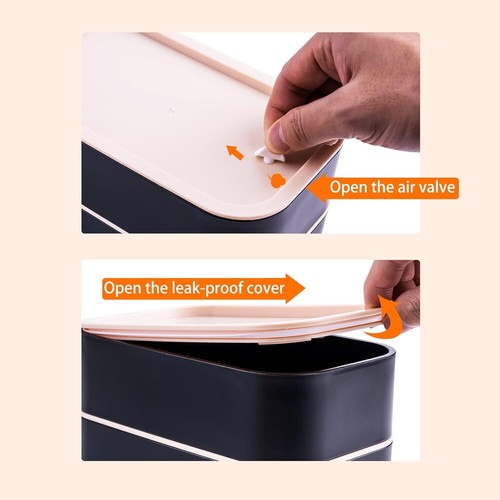 Bento Box Adult Lunch with Leakproof 54OZ Black - Picture 6 of 6