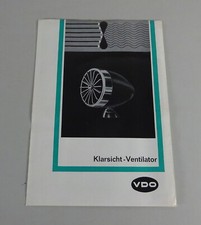 Brochure/opuscolo VDO ventilatore trasparente stand anni 60 circa