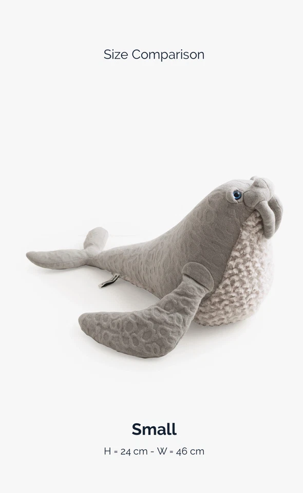 Мягкая игрушка морж ручной работы — сделано вручную во Франции — 10 дюймов x 18 дюймов - Изображение 4 из 4