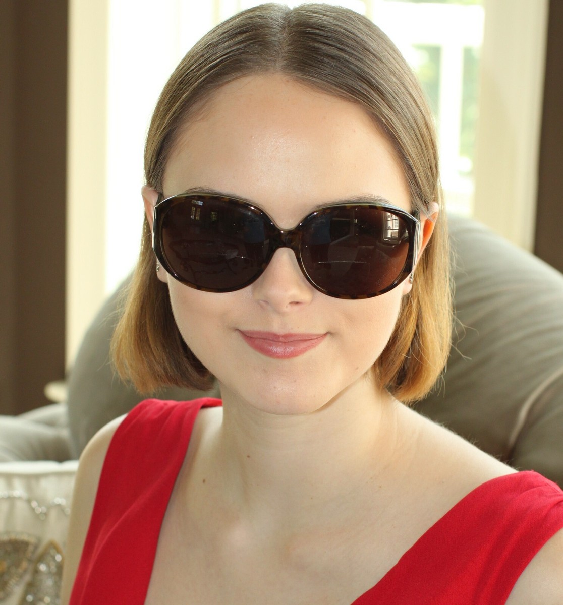 Kate Spade NY WOMENS SUNGLASSES LARGE FRAME TORTOISE GREEN  display picture 2