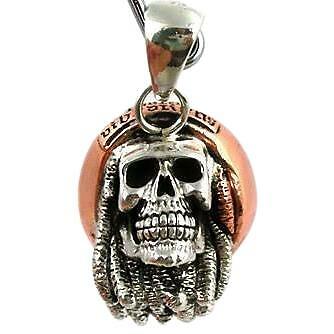 Sterling Silver Skull Bob Marley Pendants