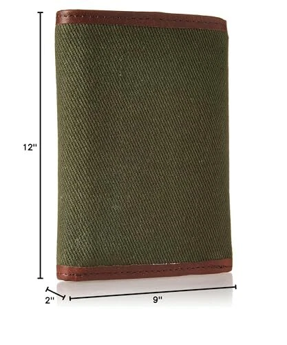 Cartera de hombre triple y plegable en L en relieve (disponible en lona de algodón o cuero) Foto 2 de 4