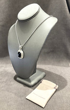 DAVID YURMAN Black Onyx Sterling Silver Diamond Wheaton Pendant with Necklace