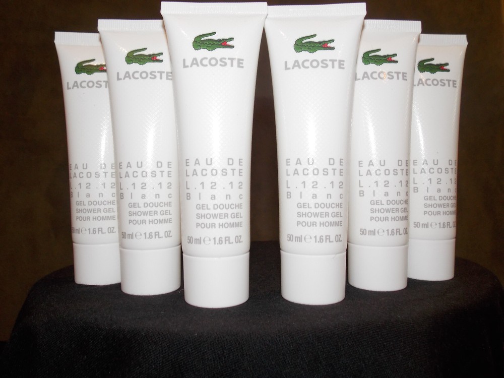 Lacoste Blanc Shower Gel 6 x 1.6oz = 9.6oz  ( Brand New)