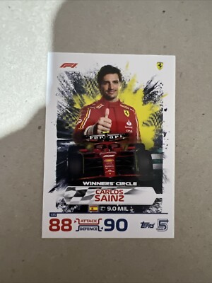 CARLOS SAINZ Topps F1 Turbo Attax 2024 GEWINNERKREIS Karte #135. Neu