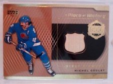 2000-01 UD Piece of History 500 goal club Michel Goulet Stick NORDIQUES 