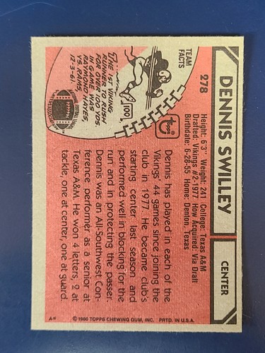 Tarjetas de fútbol americano Topps 1980 completan tu conjunto que elijas elegir cada una #265 - 396 - Imagen 25 de 225