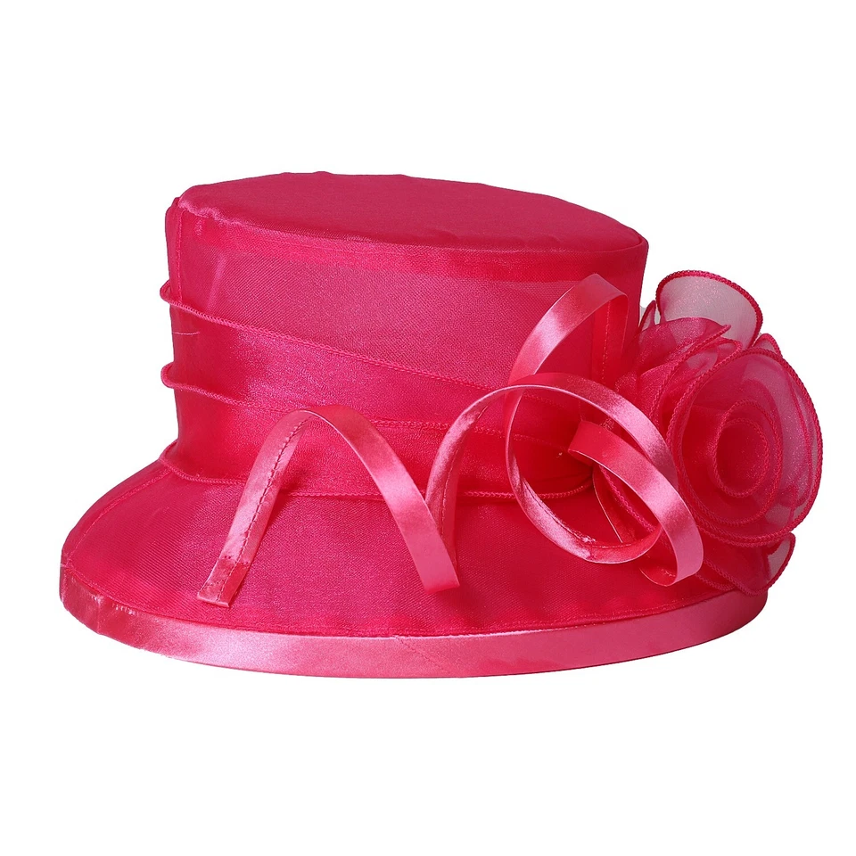 Sombreros Derby Rose Tea Party para Mujer Elegante Sombrero de Boda Flor Fascinadores Gorra Foto 3 de 4