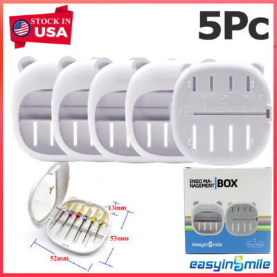 5Pc Easyinsmile Dental Endo Files Management Boxes Lengh Measuring Sterilization