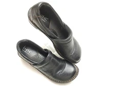Women's Boc Born Concept Black Pebbled Leather Clogs Slip On Nurse Shoes Sz 6.5M