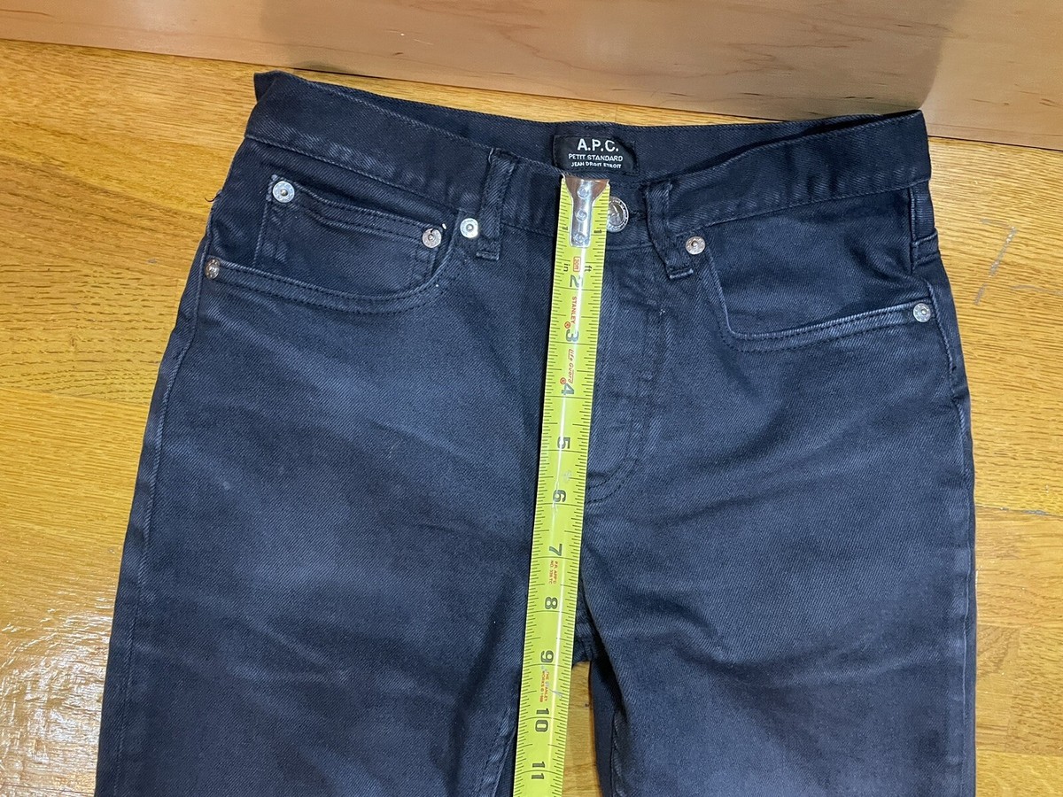 【新品・未使用】A.P.C. PETIT STANDARD サイズ25 APC Petit Standard Jean Droit Etroit Black Size 25X31 Button Fly