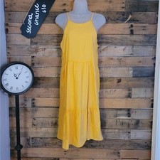 True Craft women's golden yellow midi boho summer dress size small