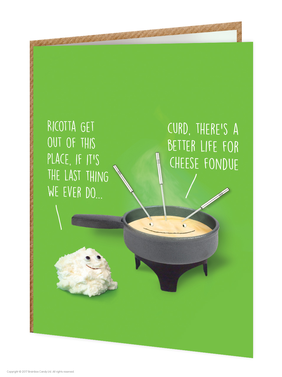 Brainbox Candy Funny Comedy Humour Ricotta Cheese Birthday greeting card novelty