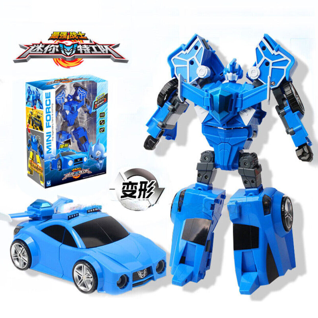 Mini Force 2021 Trans Ranger Volt Bolt Bot Transforming Robot Car Toy Boy Gift