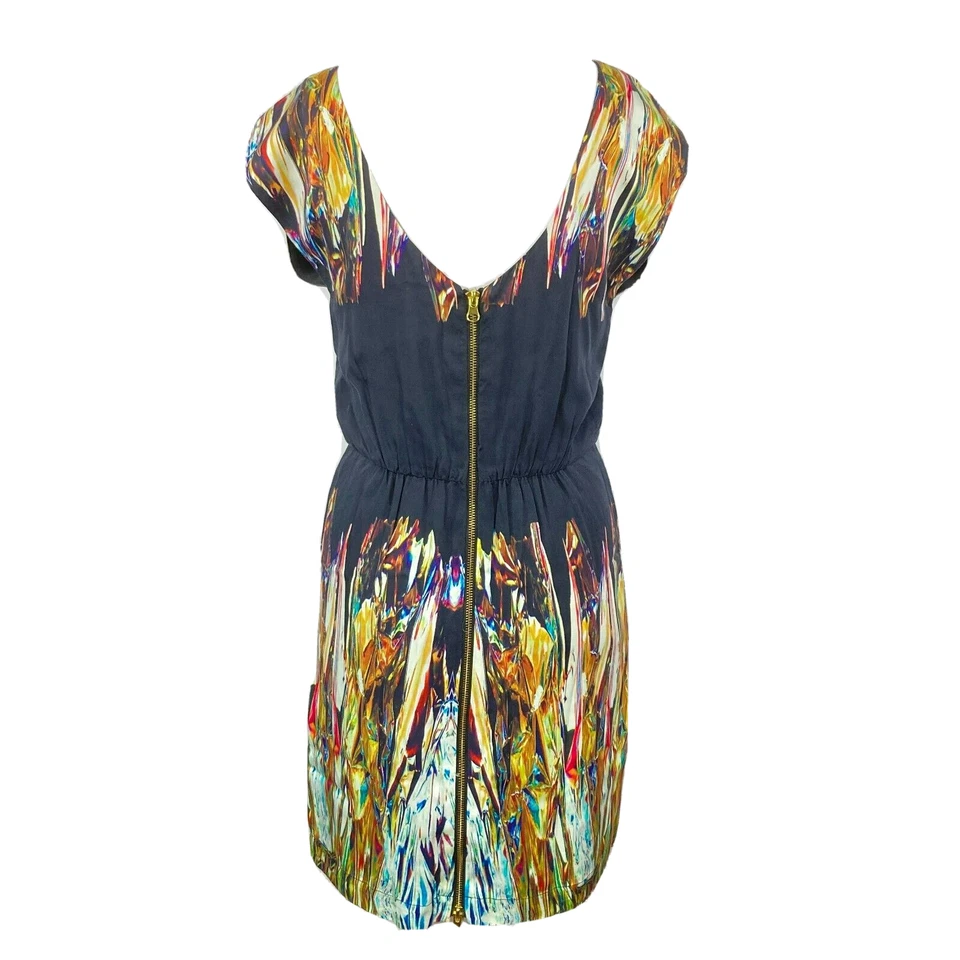 Twelfth Street Cynthia Vincent 连衣裙女式 2 码黑色金色及膝换档 — 第 3/4 张图片