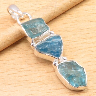 GREEN APATITE Pendant 4.5 cm 925 Solid Silver Fashion Jewellery Sets For Women