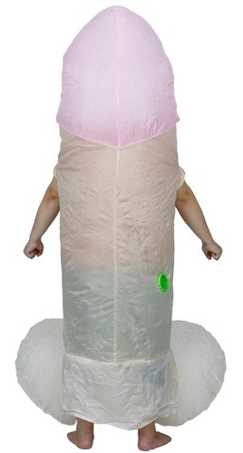 White Inflatable Penis Costume Outfit Adult Halloween Dress Up Cosplay Party - Picture 3 of 6