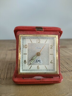 Antique Travel Alarm Clock - SMI - 6 Jewels - Vintage