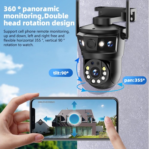 3-Lens 9MP Wifi Security Camera Wireless System Outdoor Home Night Vision Cam - Picture 6 of 10