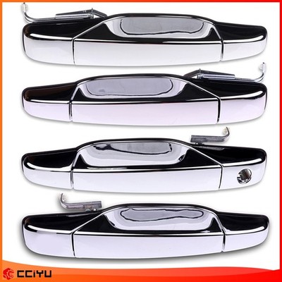 4x Chrome Front Rear For 07-13 Chevy Tahoe GMC Yukon Sierra Denali Door Handles