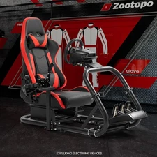 Zootopo Racing Simulator Cockpit Fits Logitech With Seat&Monitor Stand Options