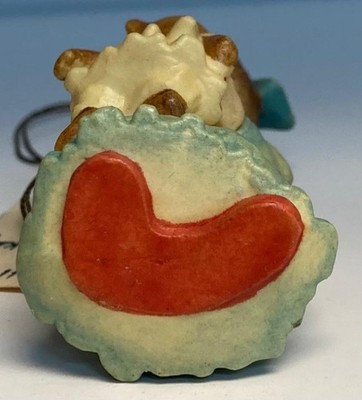 ANRI Sarah Kay Wood Carved Wake Up Kiss Ornament 2 3/4