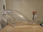 21" Large Blenko Crystal Fish Vintage Glass Clear Mid Century