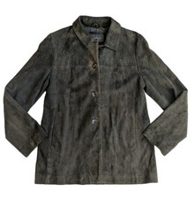 Vintage Y2K BANANA REPUBLIC Genuine Soft Brown Suede Cutton Down COAT womens M